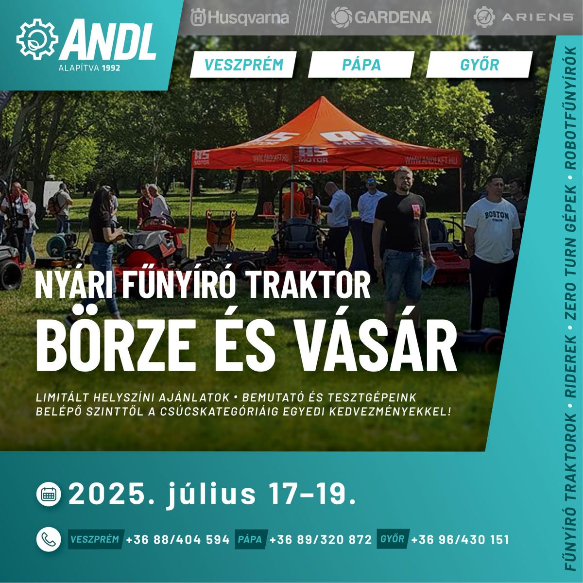 Ne maradj le: fűnyíró traktor börze Veszprémben, Pápán és Győrben