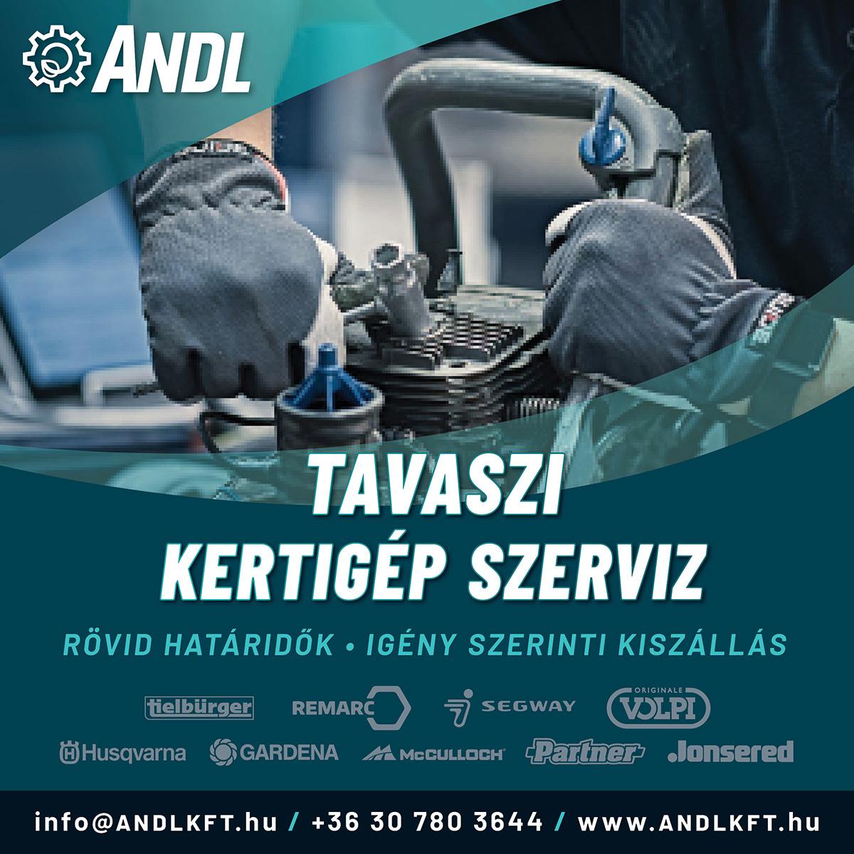 Ne várj a szezon közepéig!  Tavaszi kertigép szerviz gyors határidőkkel az Andl Kft.-nél