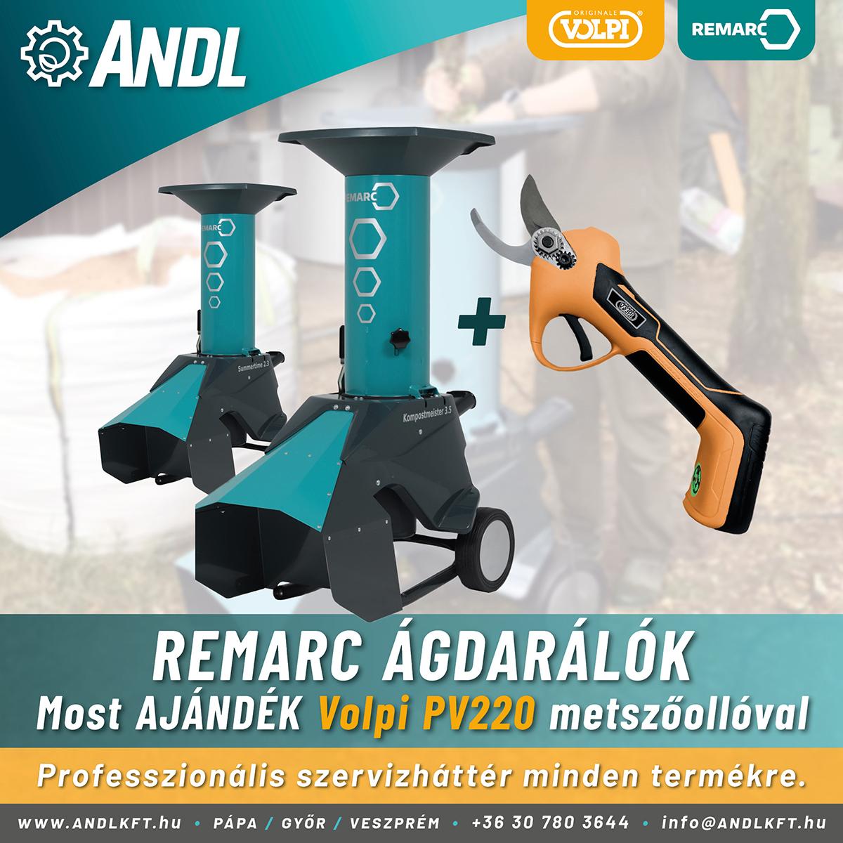 Remarc Ágdarálók MOST ajándék Volpi PV220 metszőollóval!