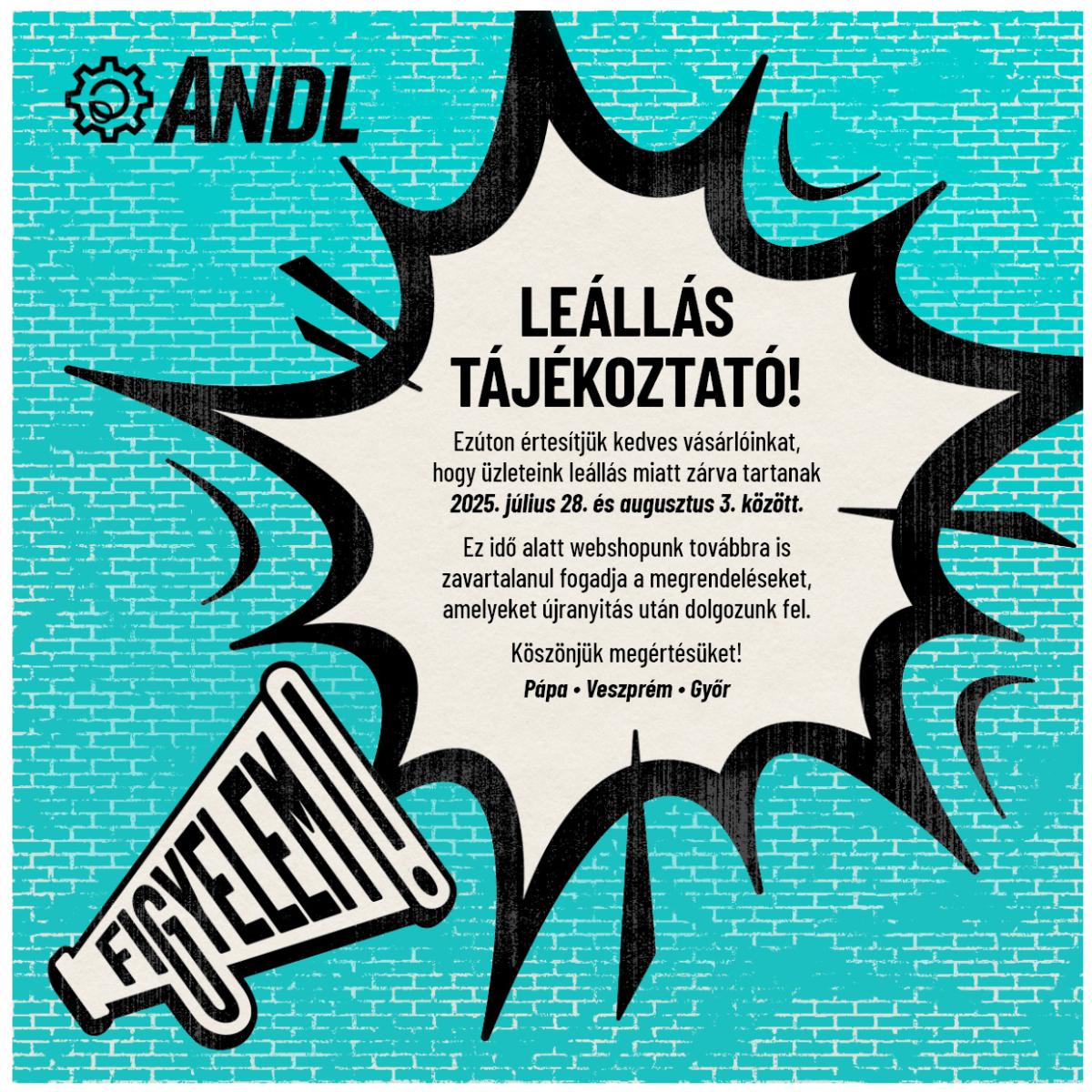 Leállás Tájékoztató - 2025. július 28. és augusztus 3. között