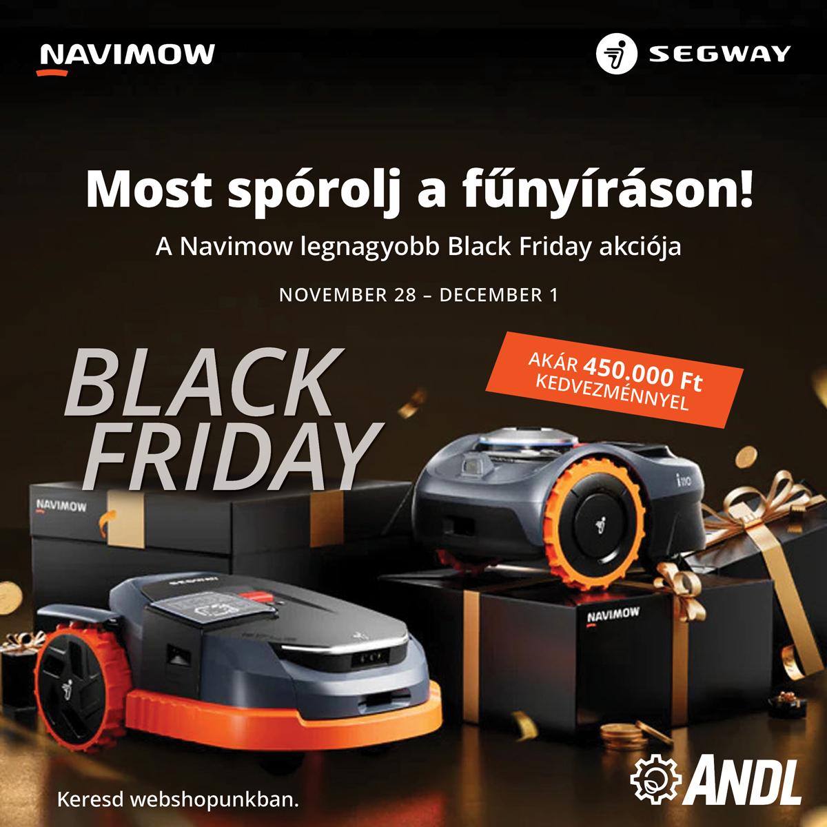 Segway Navimow Black Friday 2025: Óriási robotfűnyíró kedvezmények, amiket kár lenne kihagyni!